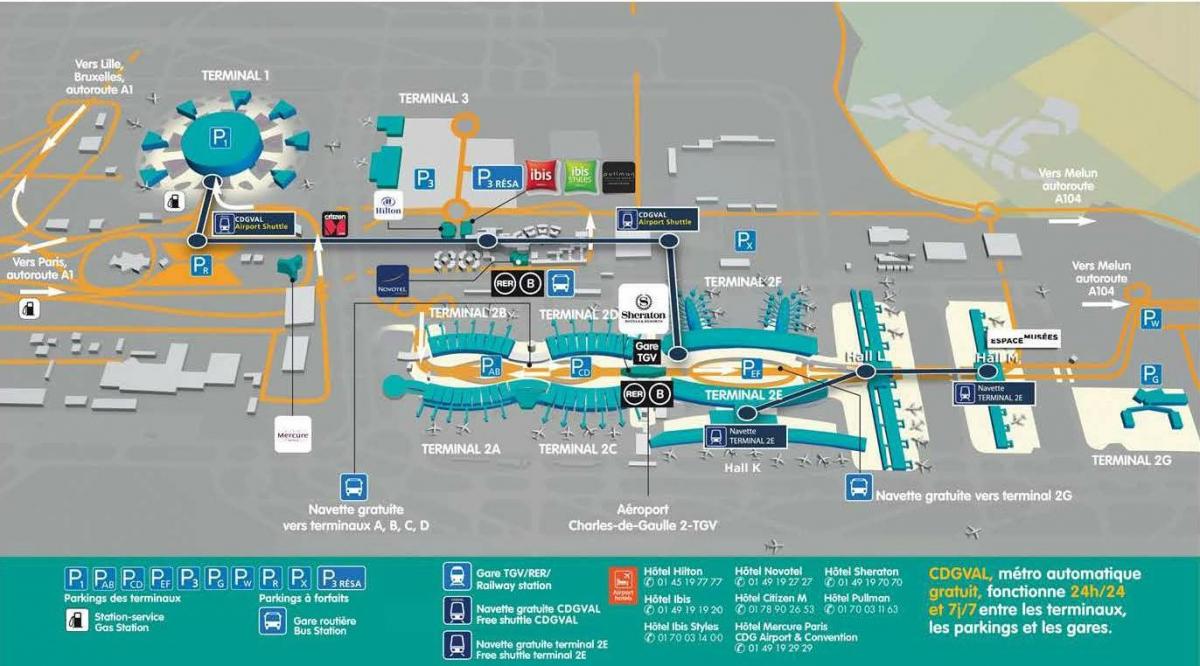 نقشه از فرودگاه CDG