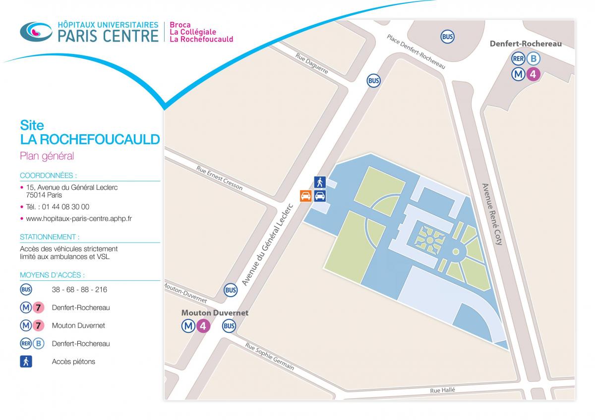 نقشه از La Rochefoucauld بیمارستان