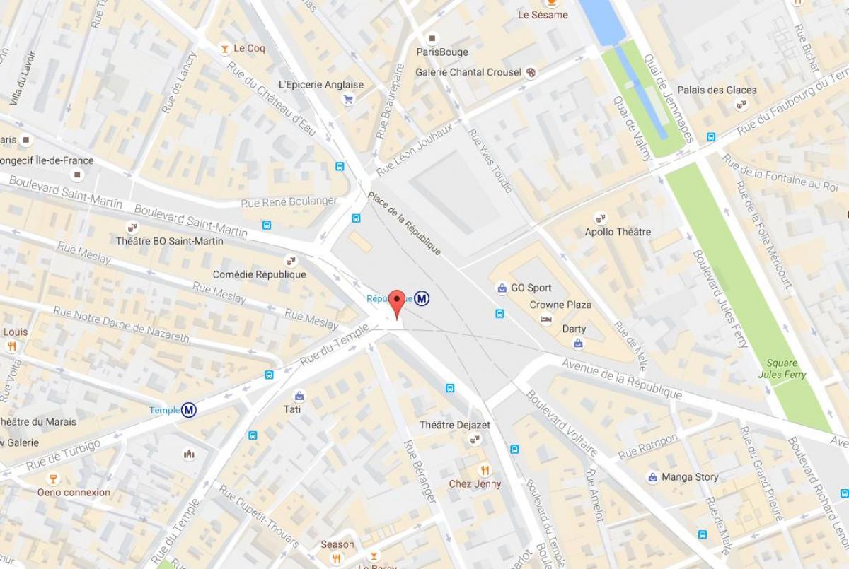نقشه از Place de la République