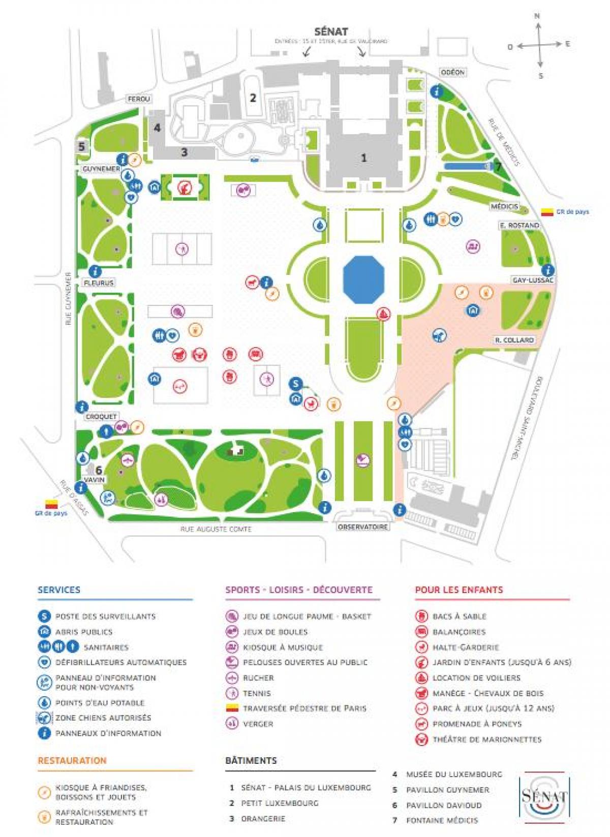 نقشه از Jardin du Luxembourg