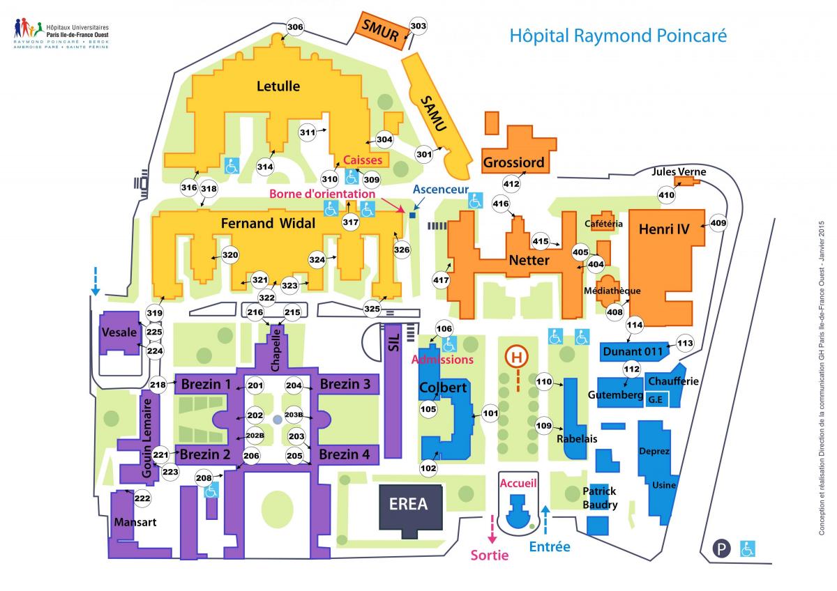 نقشه از ریموند-پوانکره بیمارستان