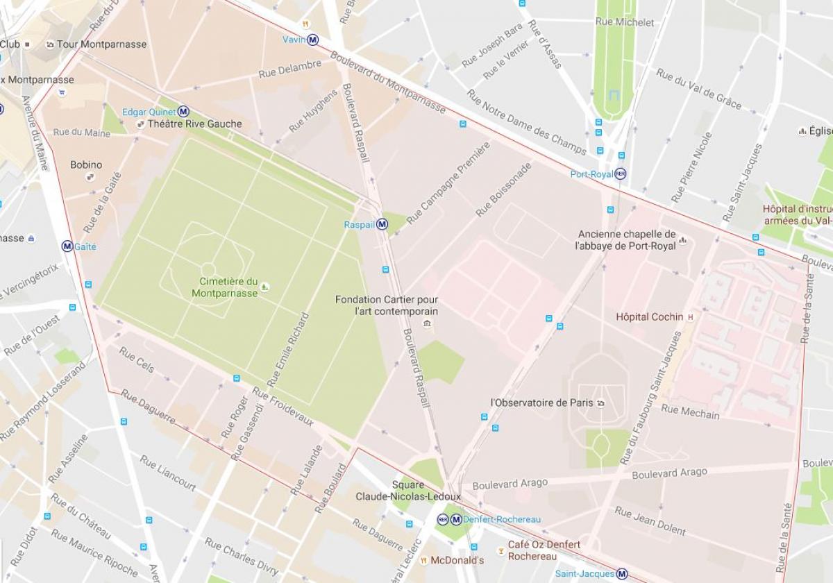 نقشه منطقه Montparnasse