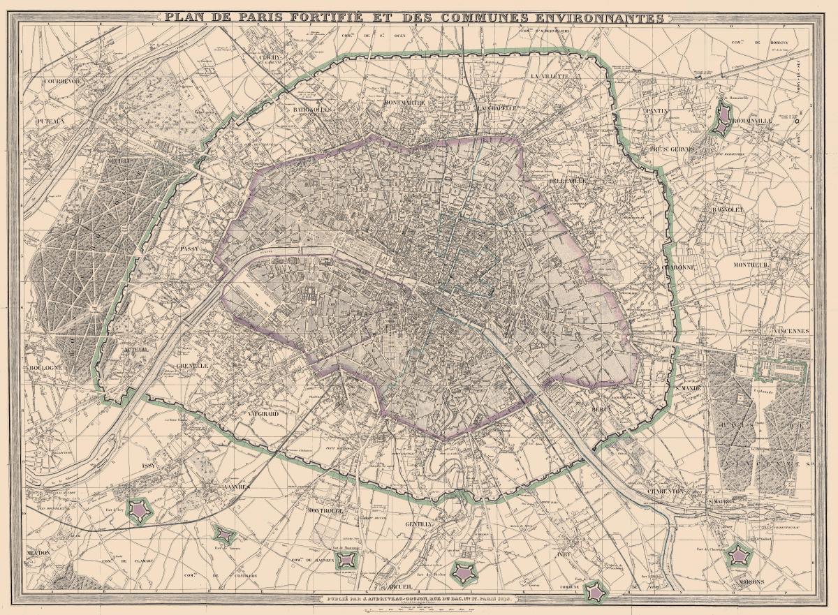 نقشه از پاریس 1850