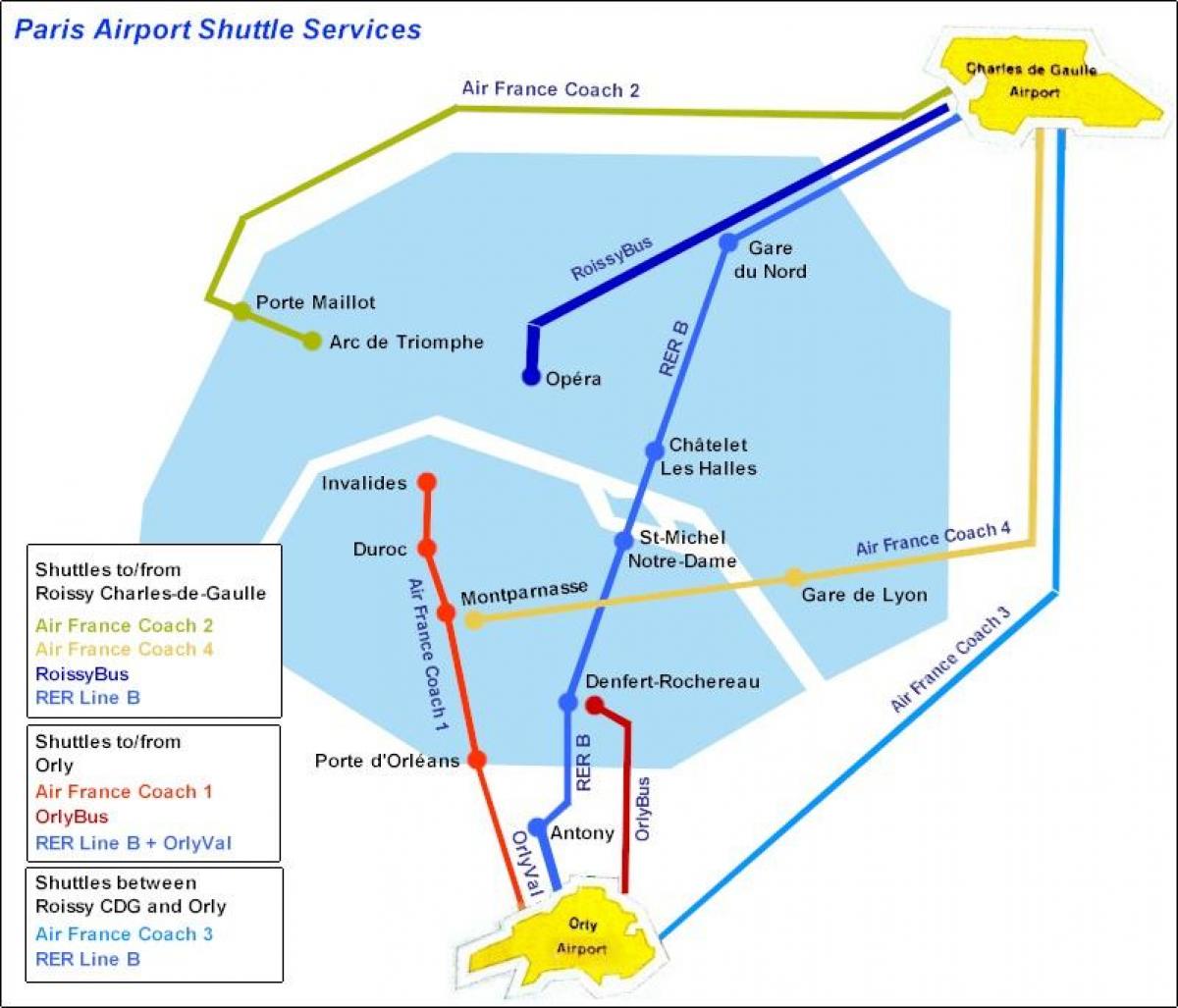 نقشه از پاریس در فرودگاه شاتل
