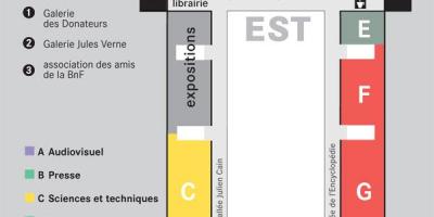 نقشه از Bibliothèque nationale de France - طبقه 1