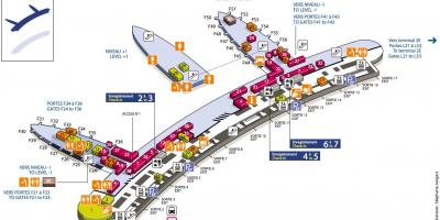 نقشه از CDG ترمینال فرودگاه 2F