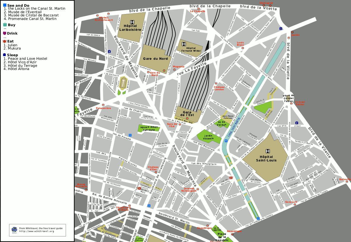 نقشه 10th, arrondissement پاریس