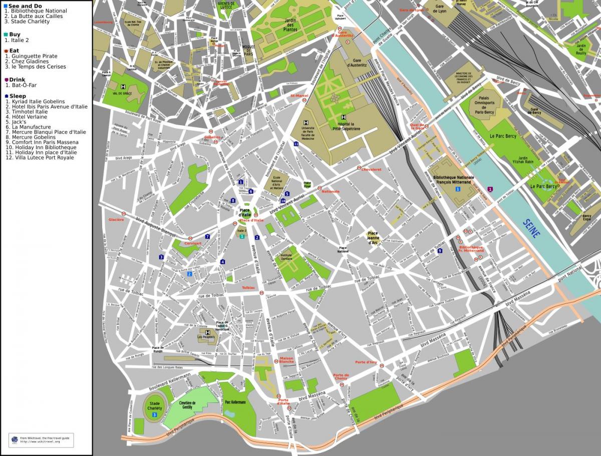 نقشه 13th, arrondissement پاریس
