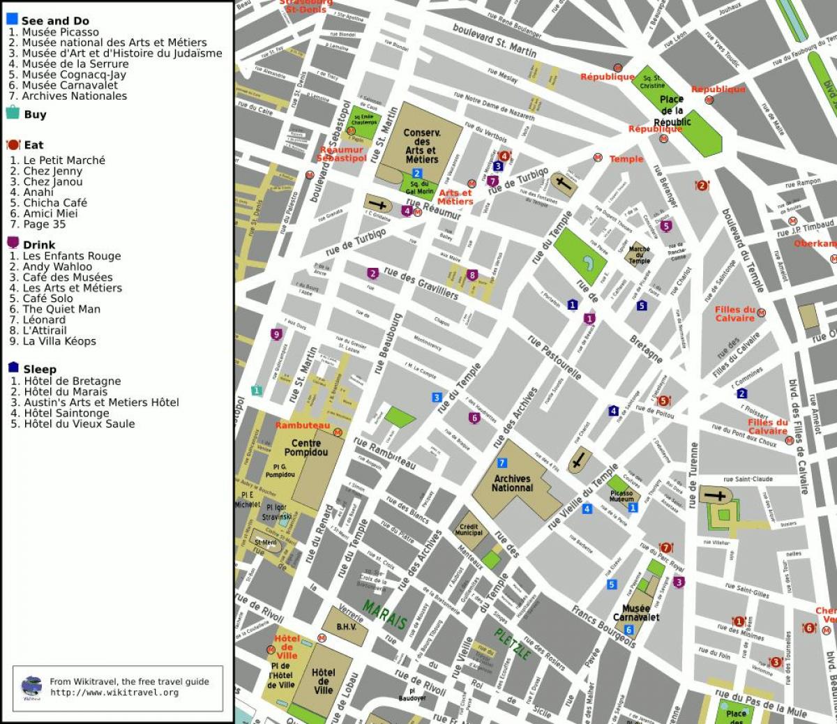 نقشه 3rd, arrondissement پاریس