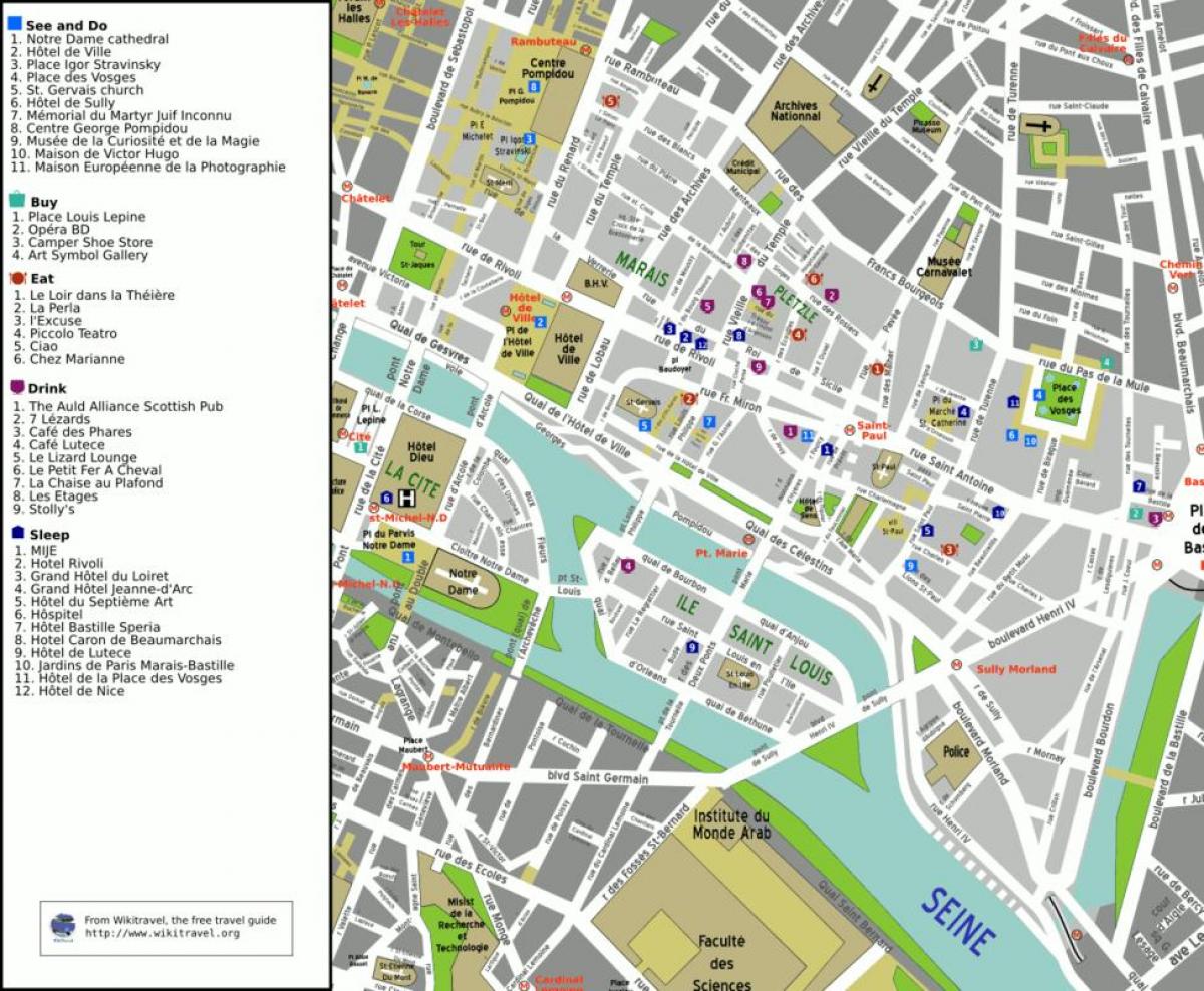 نقشه 4th, arrondissement پاریس