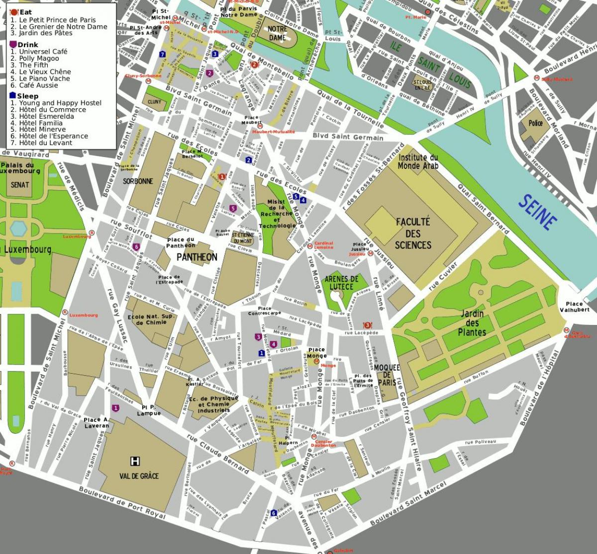 نقشه 5th, arrondissement پاریس
