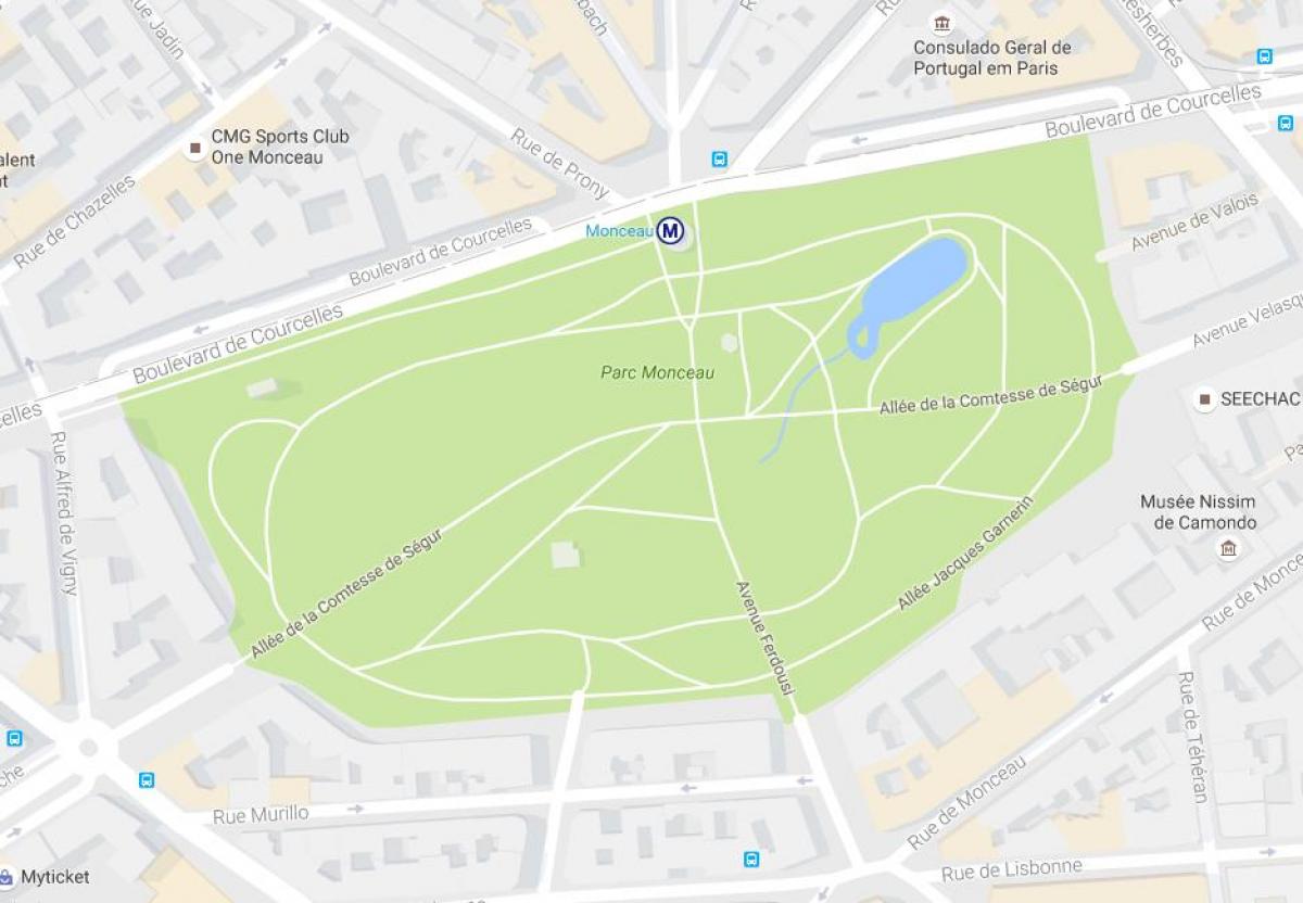 نقشه از Parc Monceau