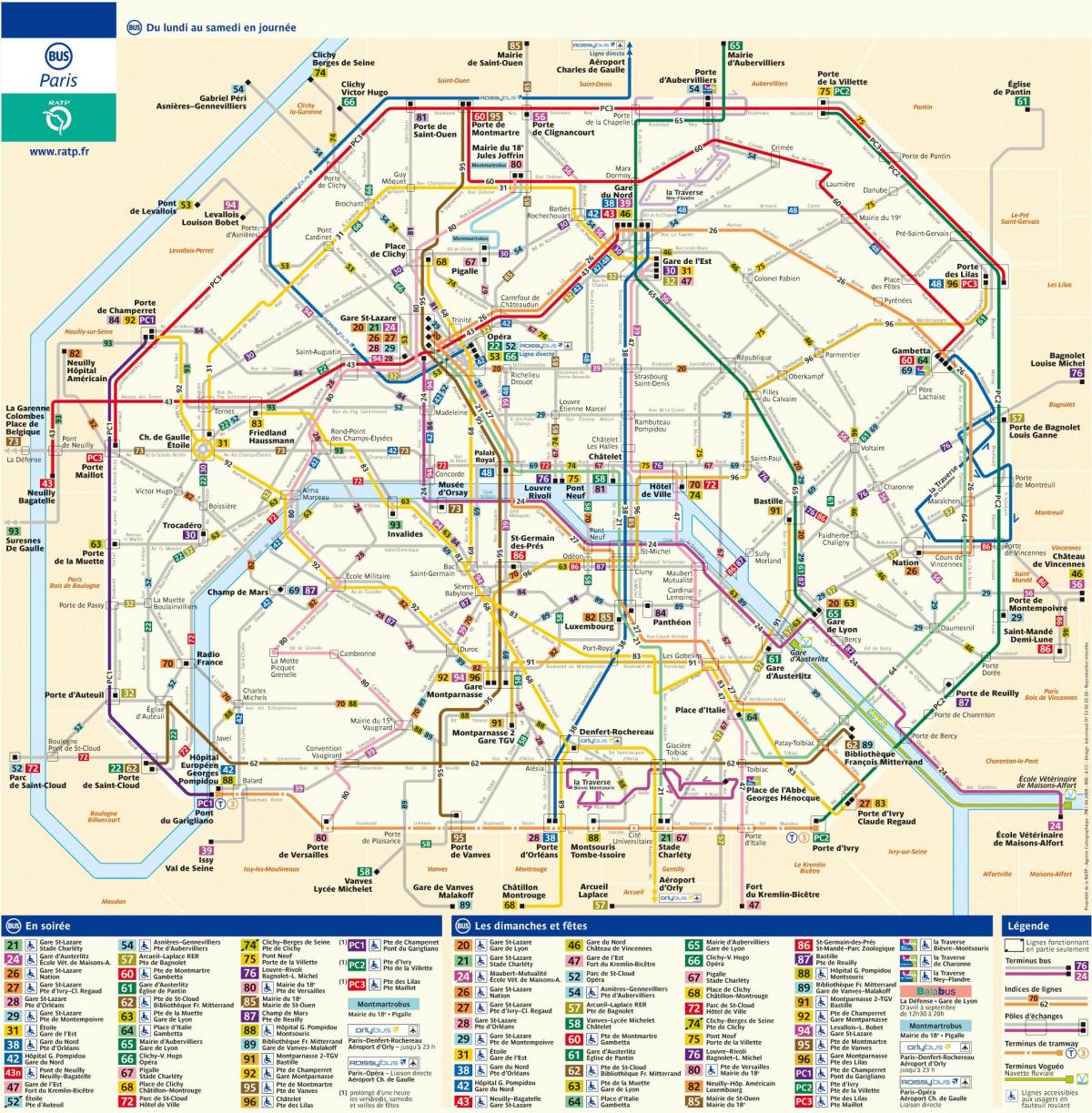 نقشه RATP اتوبوس