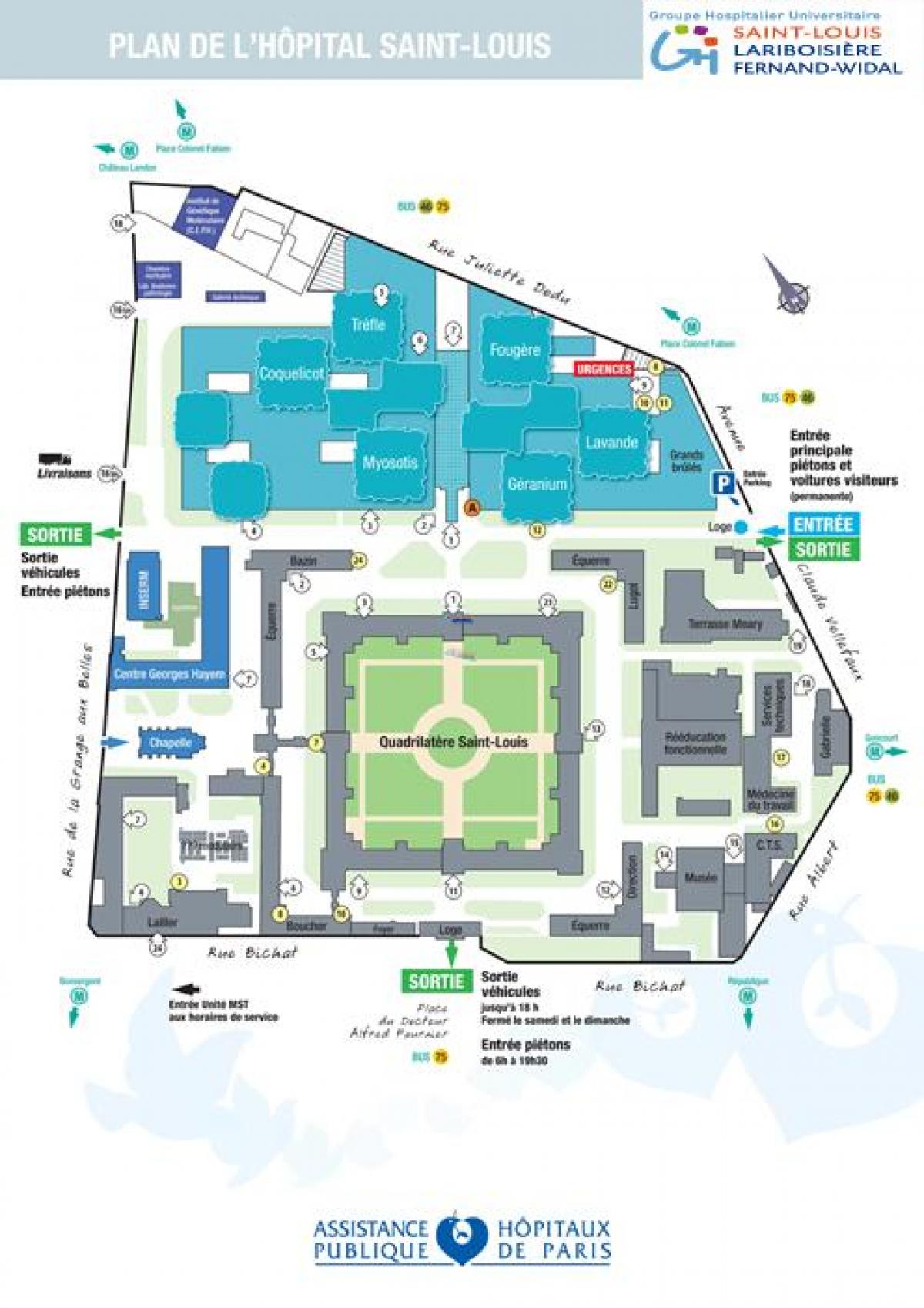 نقشه از سنت لوئیس بیمارستان