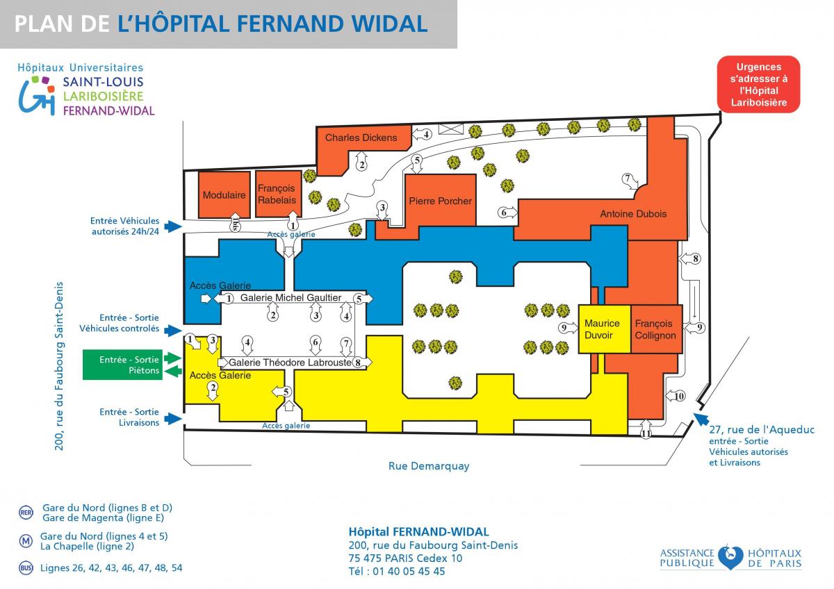 نقشه از فرناند-Widal بیمارستان