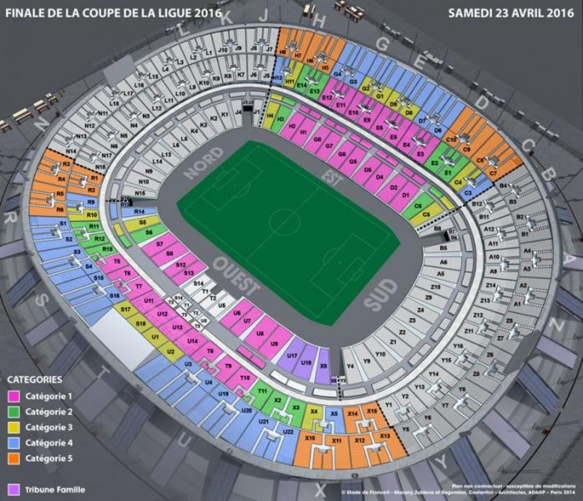 نقشه Stade de France فوتبال
