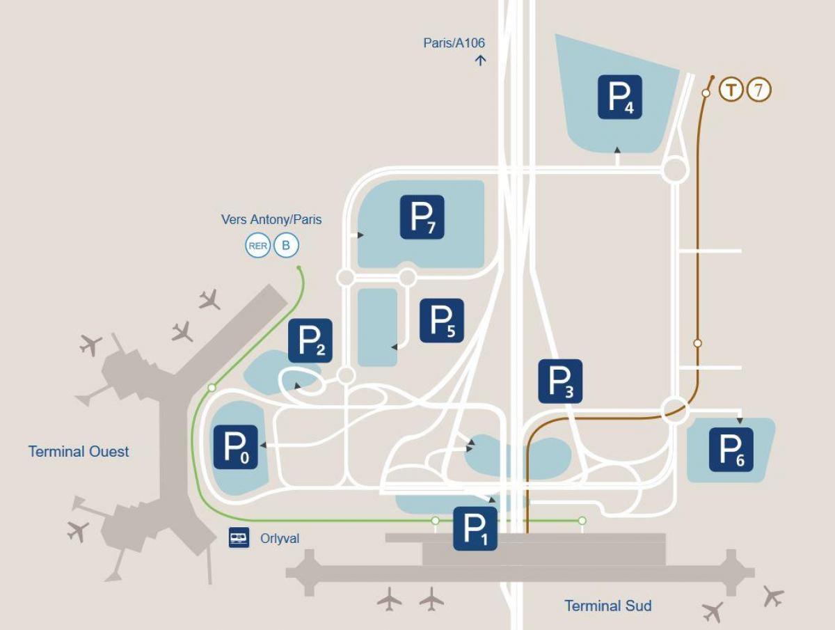 نقشه پارکینگ فرودگاه اورلی