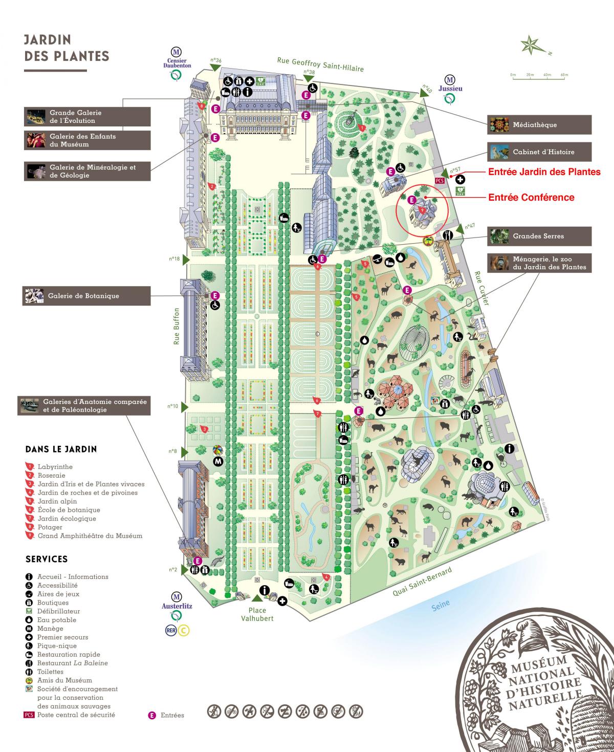 نقشه از Jardin des Plantes