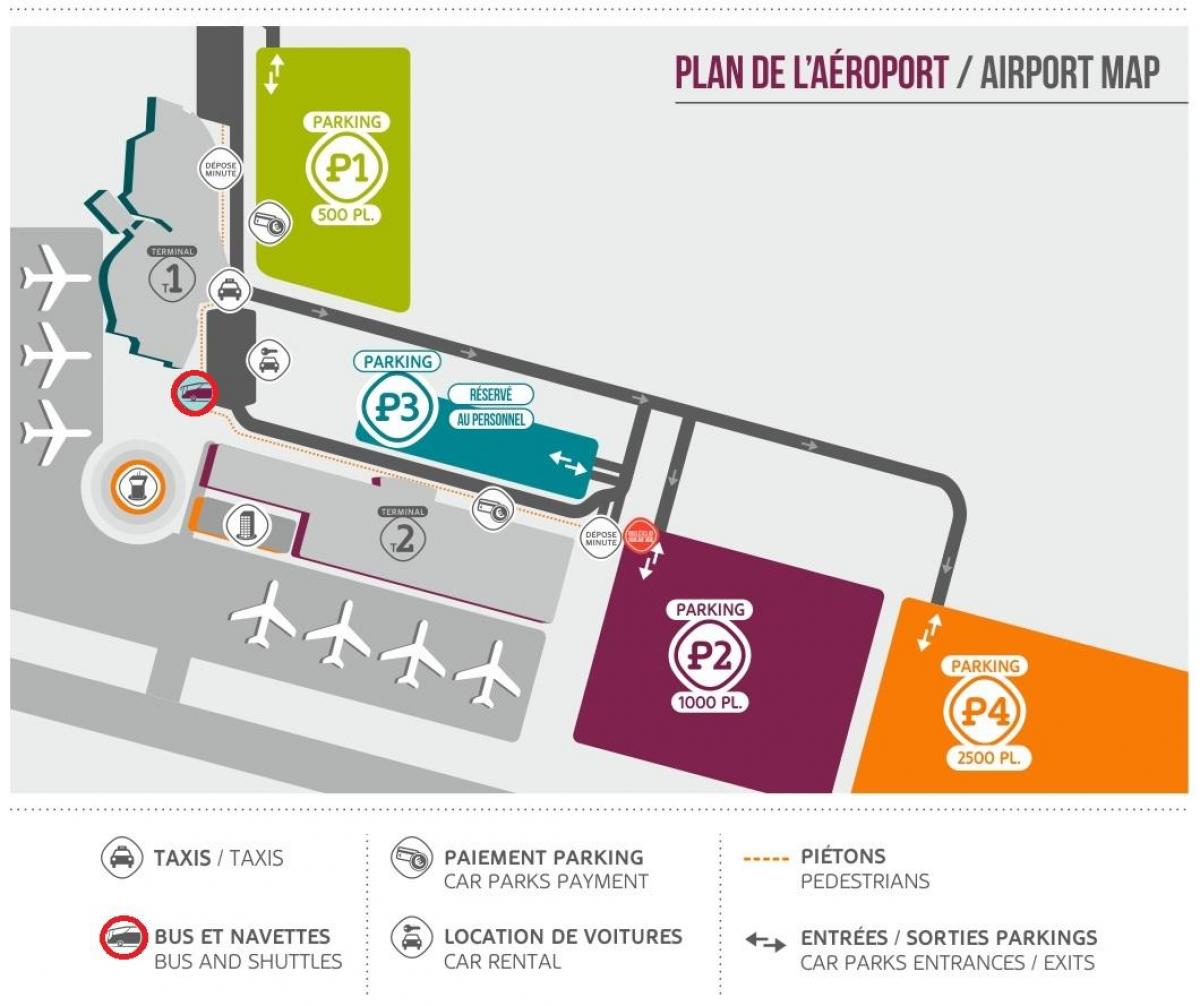 نقشه پارکینگ فرودگاه بووه