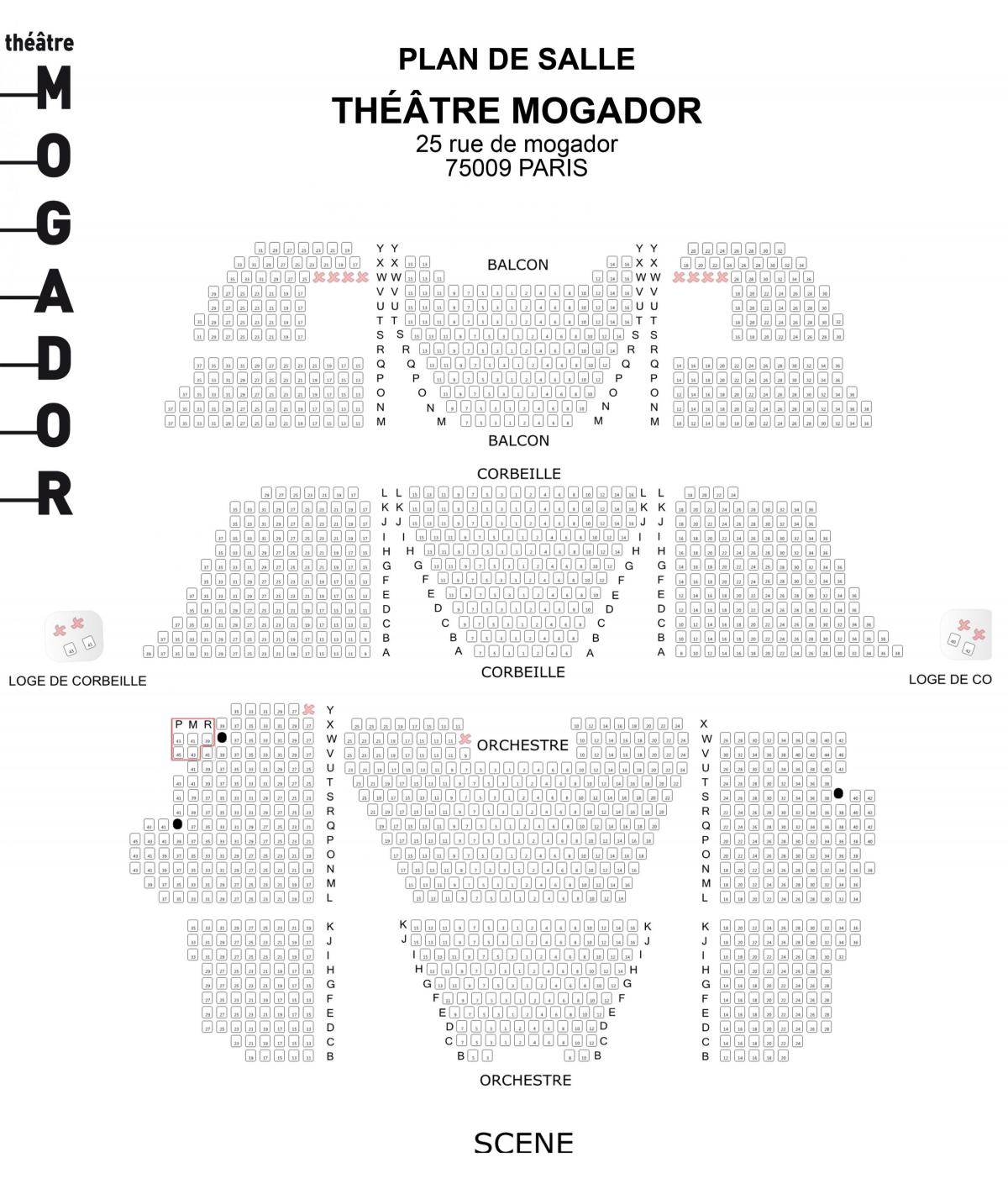 نقشه از تئاتر Mogador