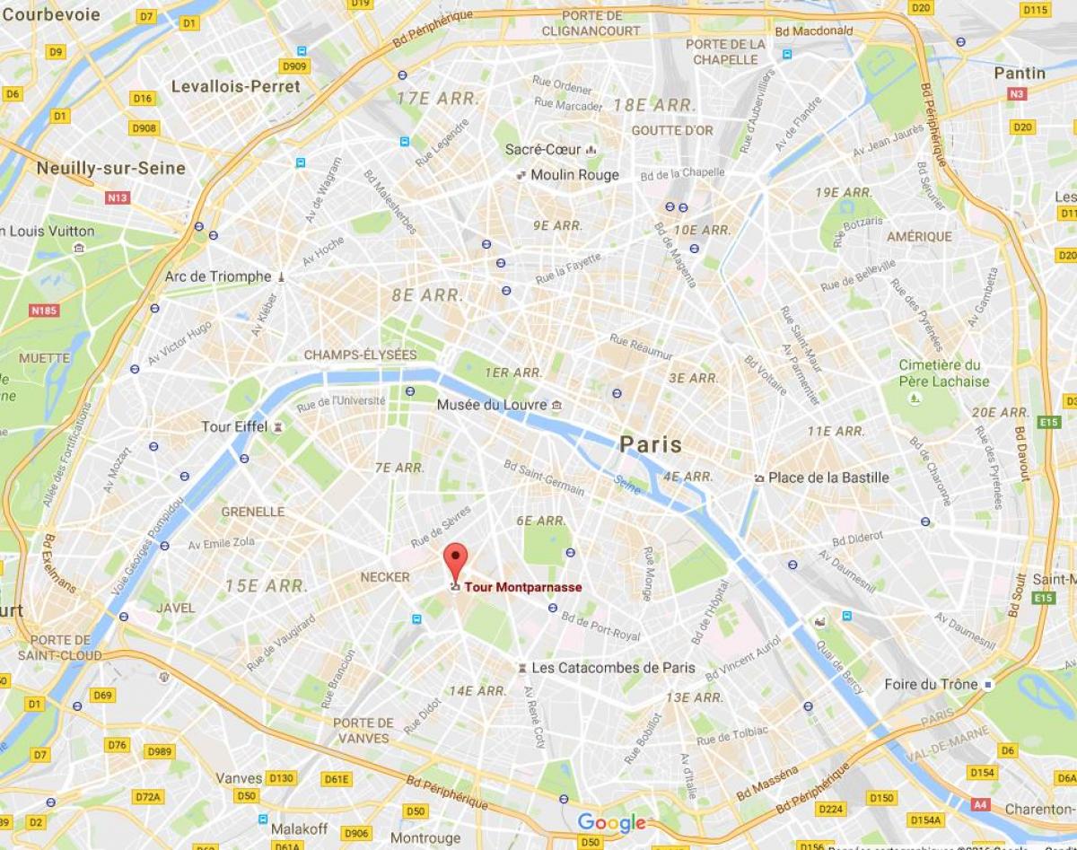 نقشه از تور Montparnasse