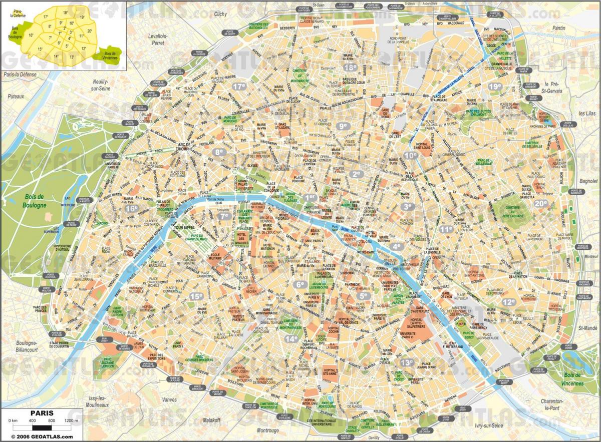 نقشه خیابان های پاریس