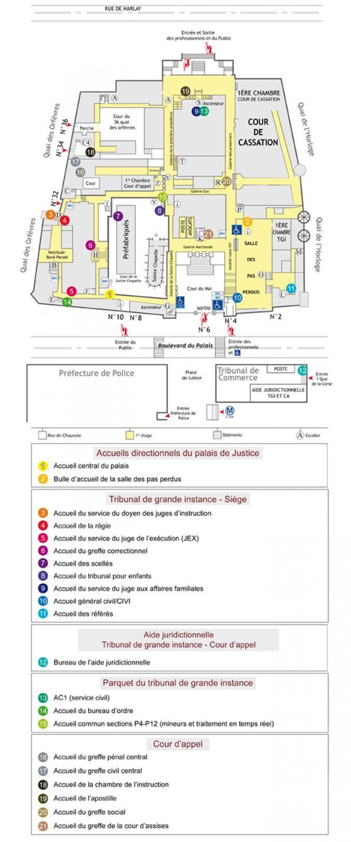 نقشه از د کاخ دادگستری پاریس
