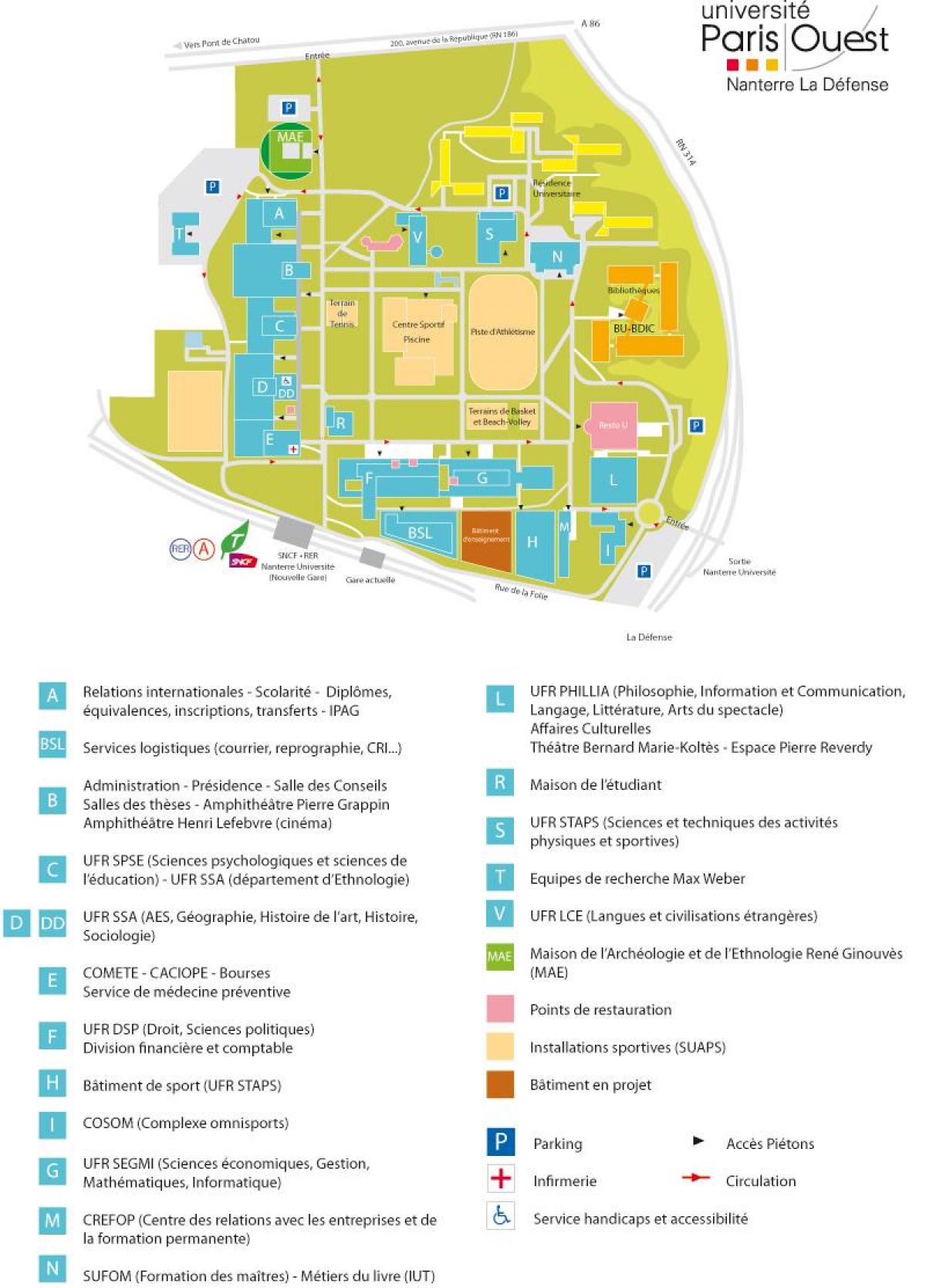 نقشه از دانشگاه نانتر