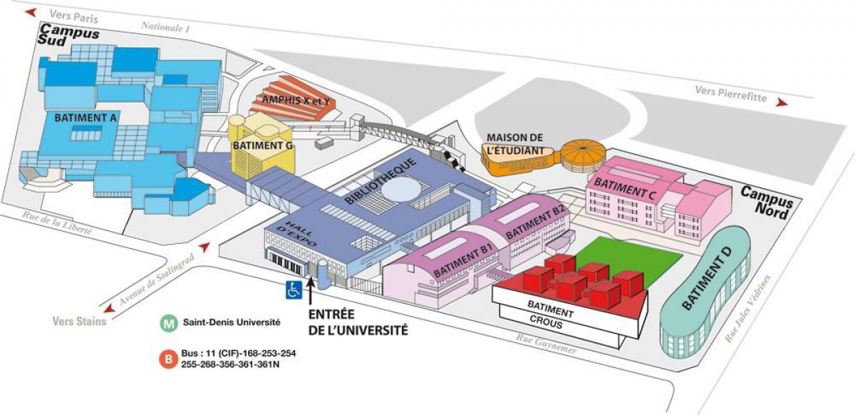 نقشه از دانشگاه پاریس 8