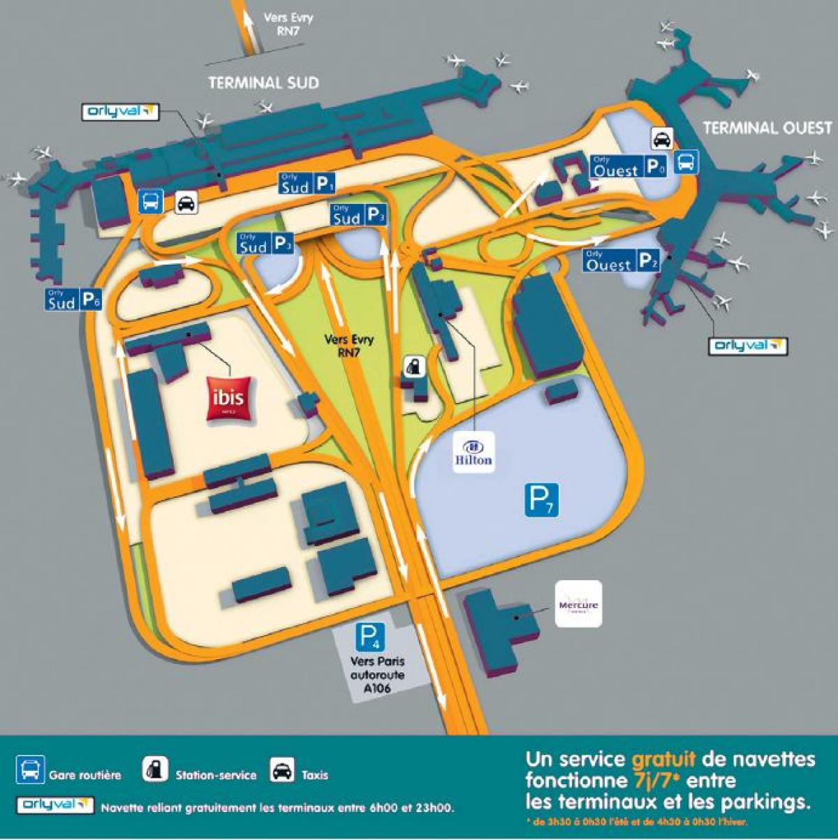 نقشه از فرودگاه اورلی