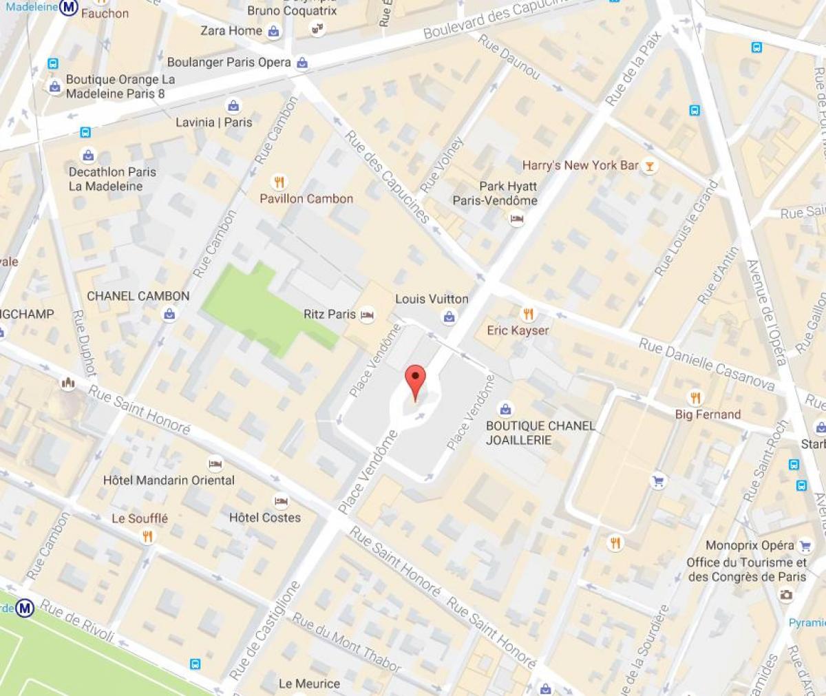نقشه از محل Vendôme