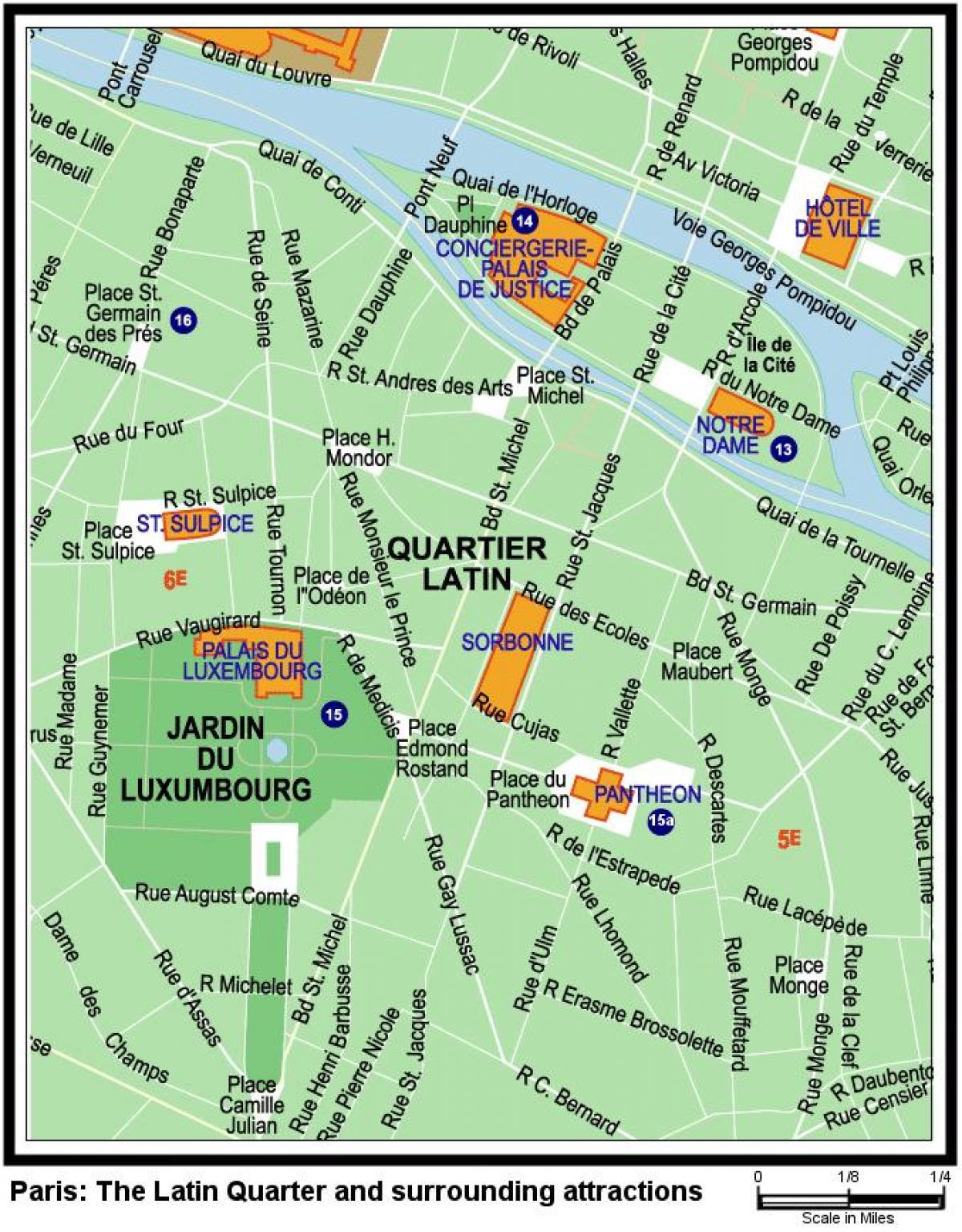 نقشه محله لاتین پاریس