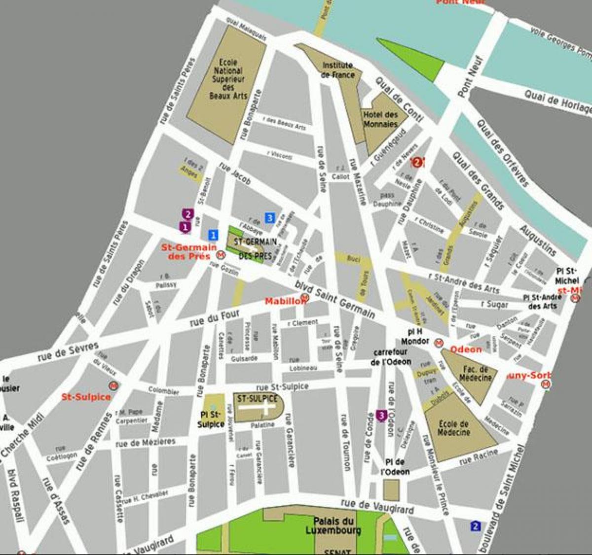 نقشه منطقه Saint-Germain-des-Pres