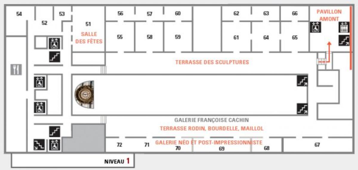 نقشه موزه Musée d'orsay سطح 2