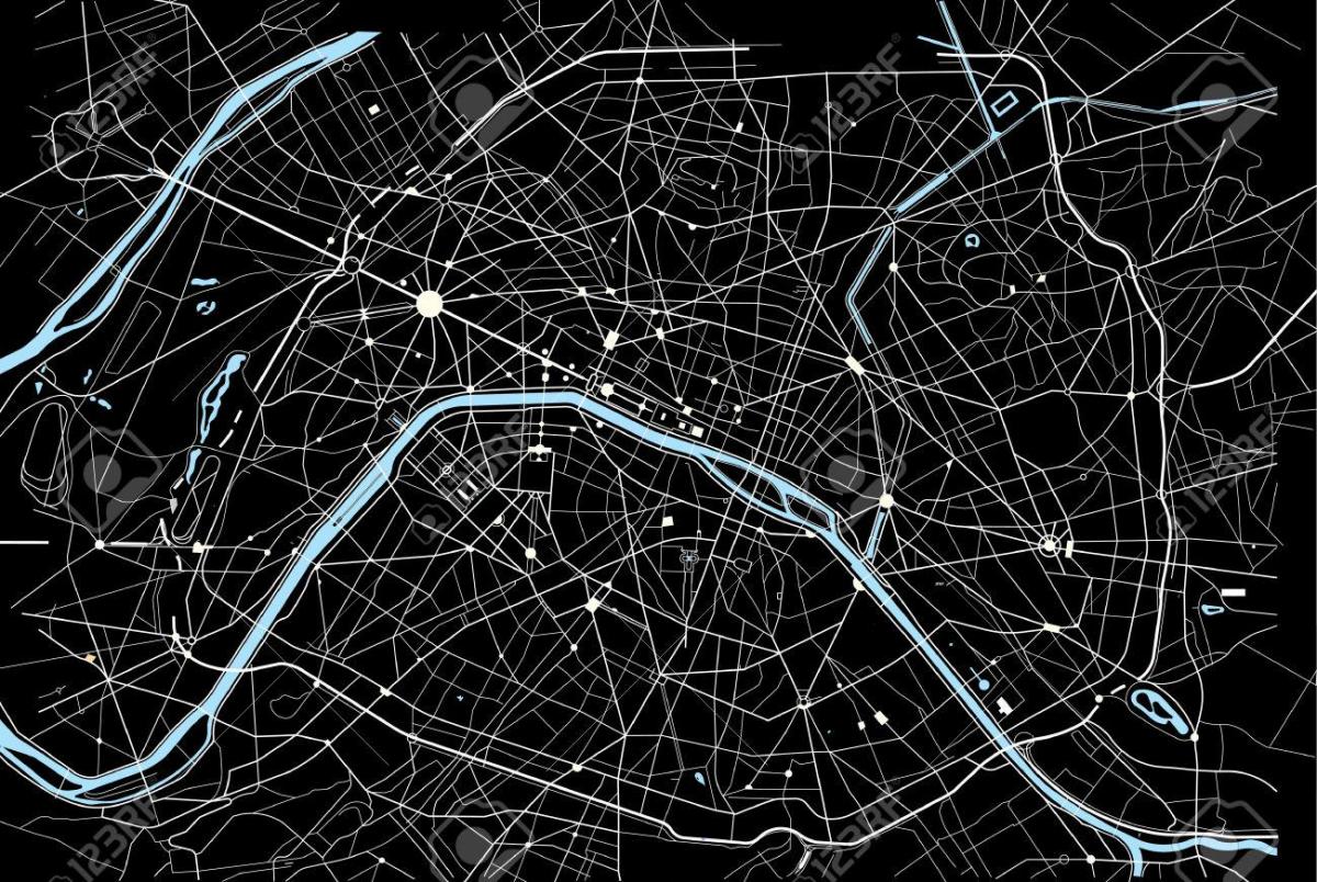 نقشه از پاریس سیاه و سفید