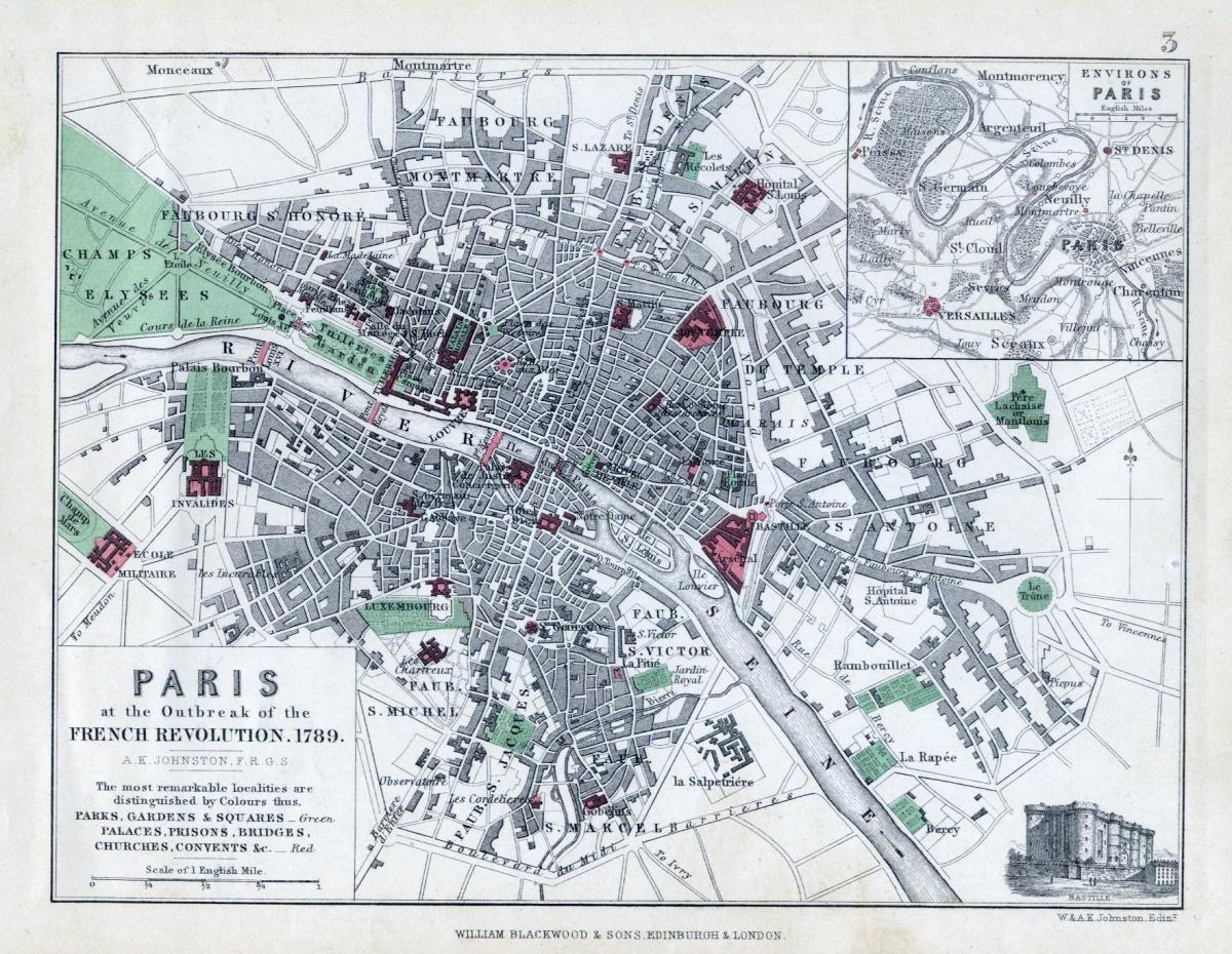 نقشه از پاریس در سال 1789