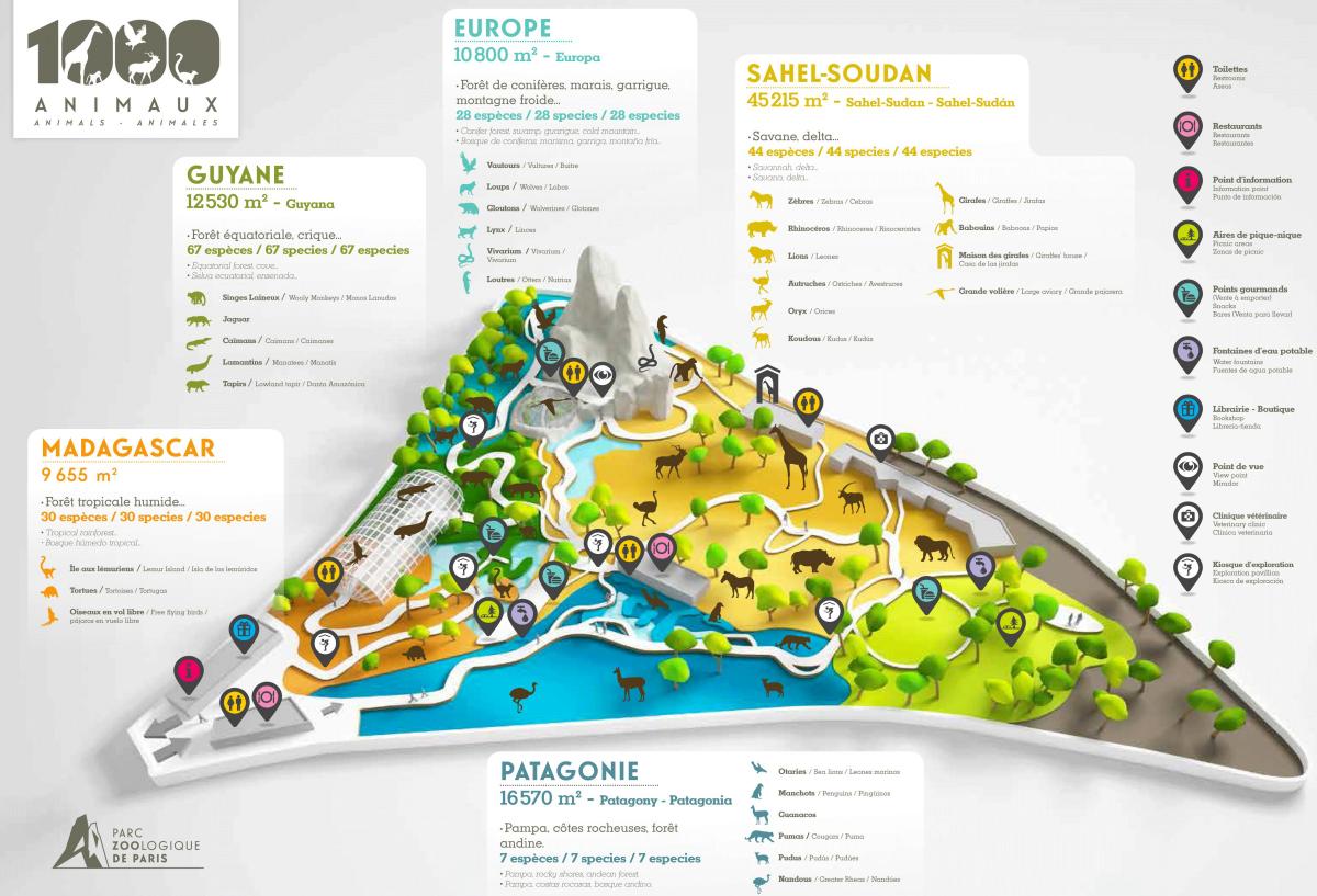 نقشه از پارک وحش پاریس