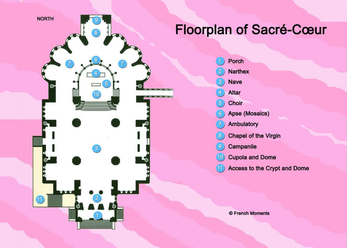 نقشه از کلیسای قلب مقدس پاریس