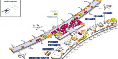 نقشه از CDG ترمینال فرودگاه 2E