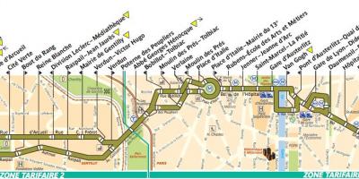 نقشه اتوبوس پاریس خط 57