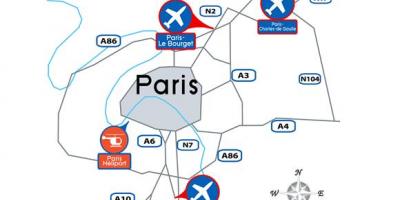 نقشه از فرودگاه های پاریس