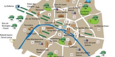 نقشه از پاریس گردشگری