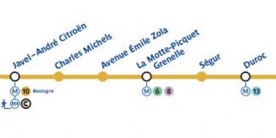 نقشه مترو پاریس خط 10