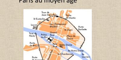نقشه از پاریس در قرون وسطی